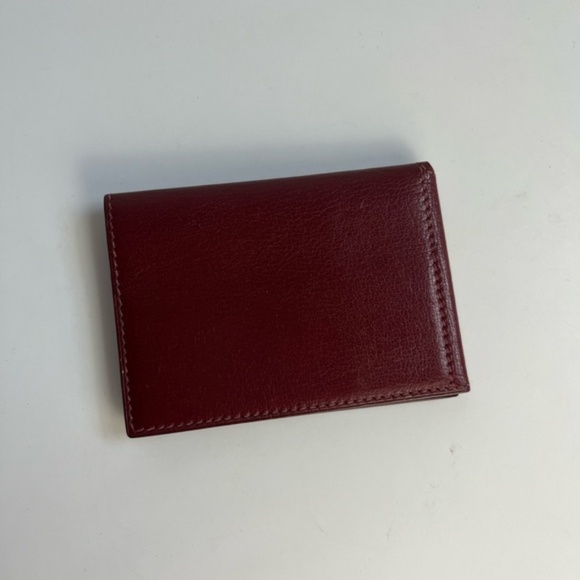 Hermes Guernsey Rouge Leather Tri-Fold Card Case - Picture 9 of 9